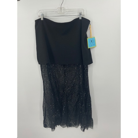 CeCe Sequin Party‎ Dress Black Sleeveless Cocktail skirt - Picture 12 of 14